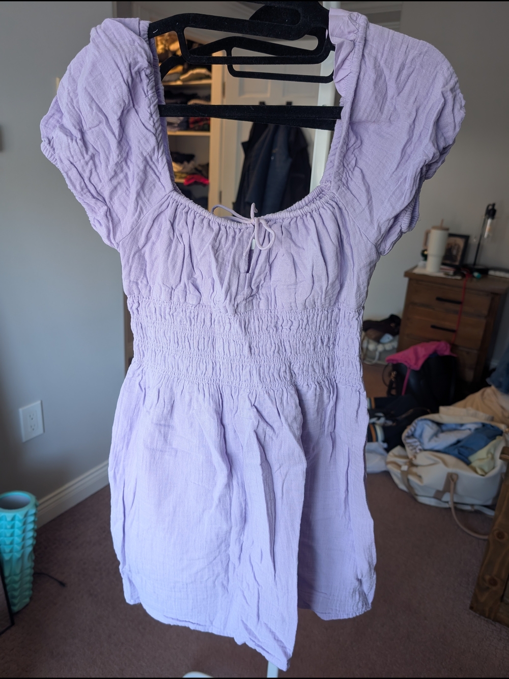 Sunday Best Lavender Smocked Mini Dress